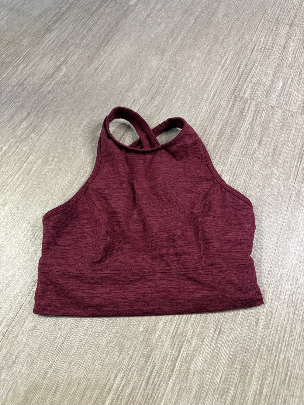 JoyLab High-Neck Crop Bralette in Wine